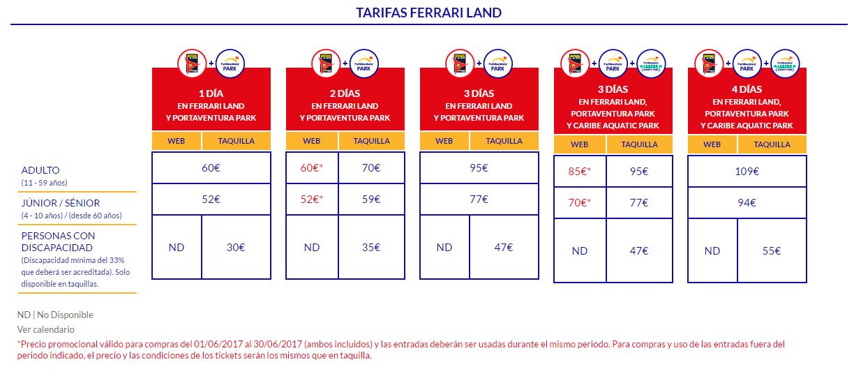 Entradas Ferrari Land