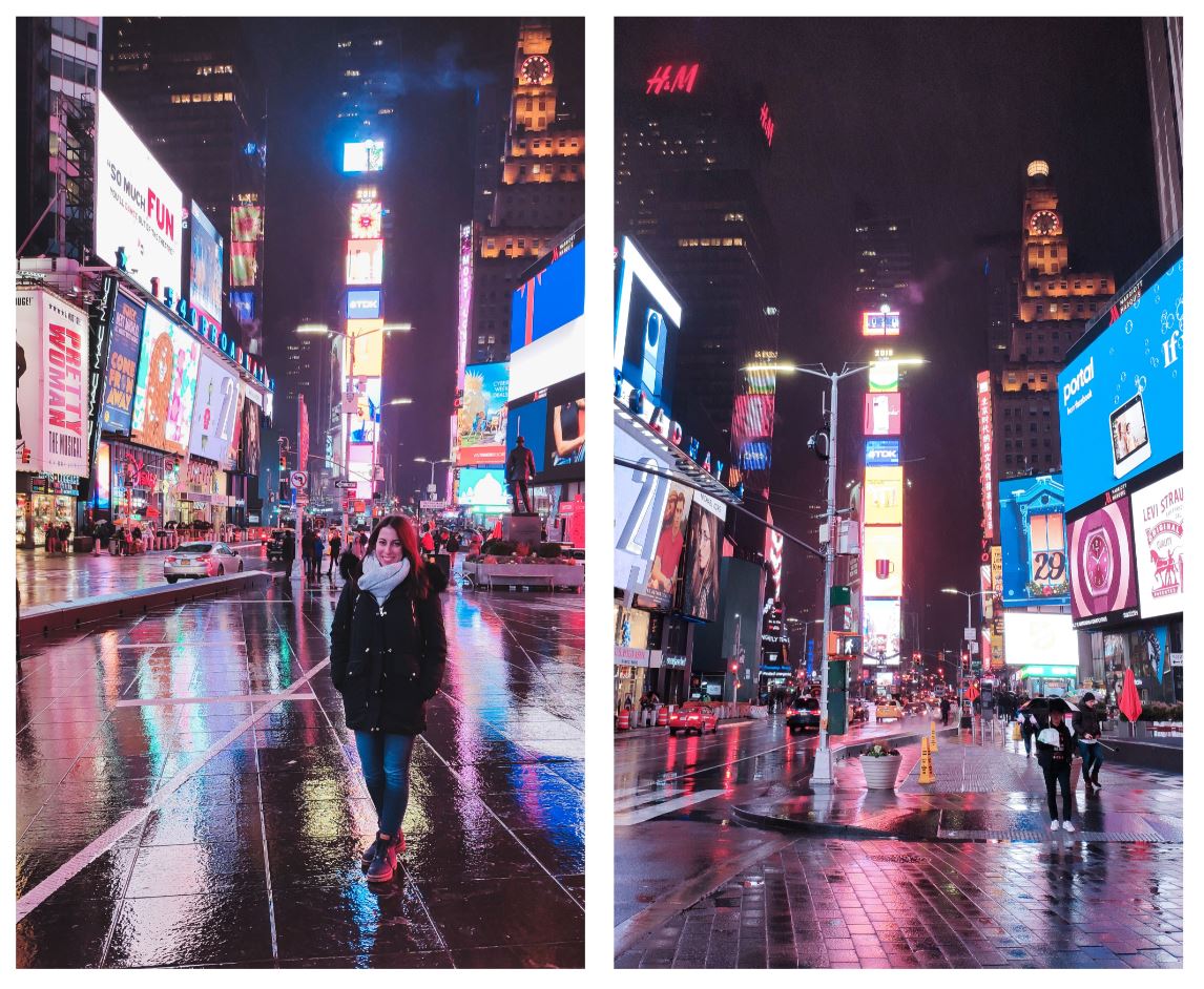 Times Square lloviendo