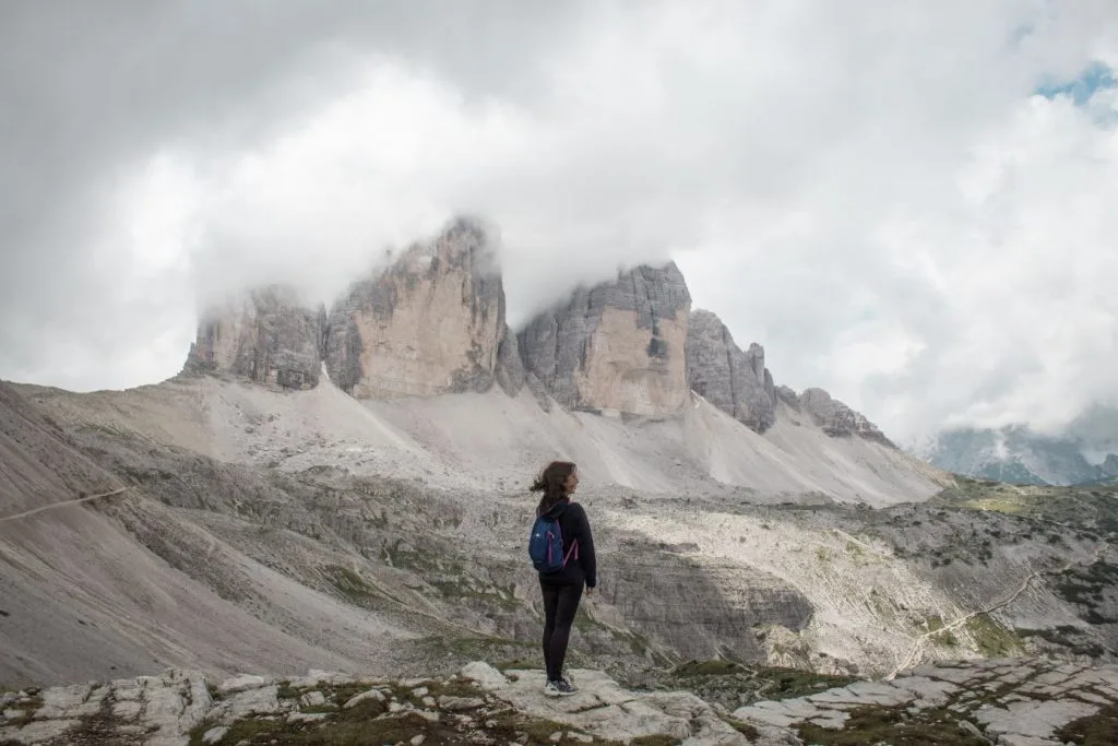 Tres Cimas de Lavaredo bajo las nubes